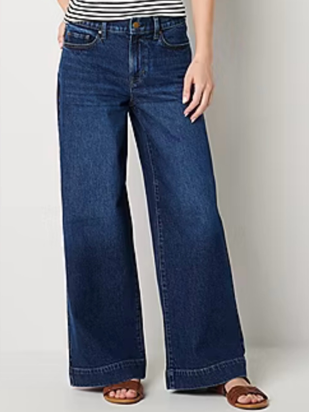 Wide Leg Women's Jeans in Dark Indigo by ANA